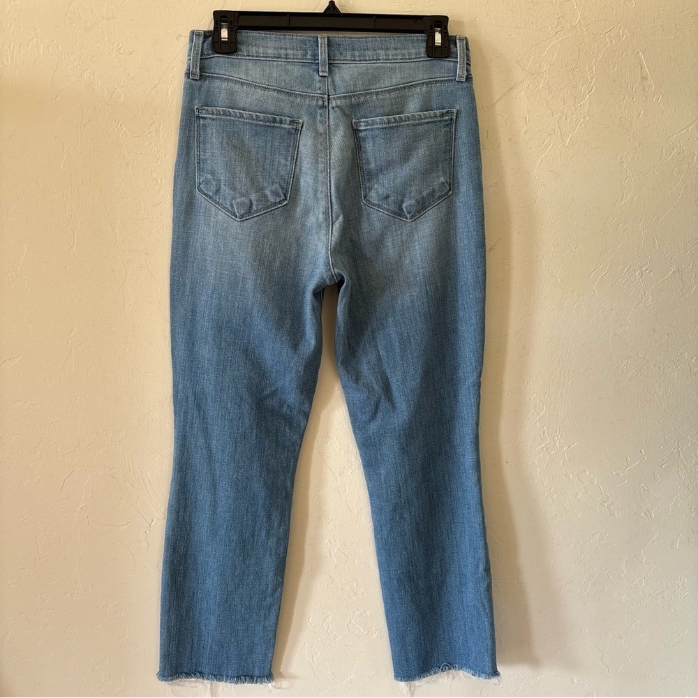 L’AGENCE Sada High Rise Cropped Straight Jeans Ashford Raw Hem Size 27 - Picture 5 of 7